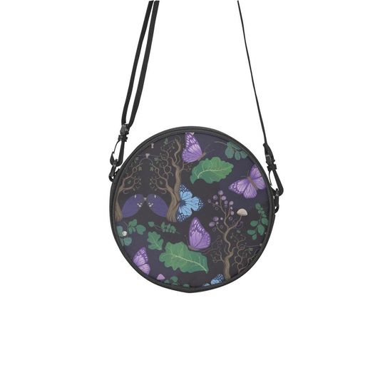 Discover Butterfly Garden Round Satchel Bag, Boho Floral Crossbody Bag