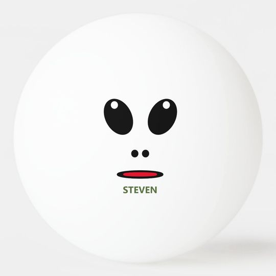 Discover Funny Green Alien Face Personalized Ping Pong Ball