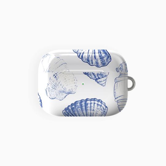 Discover Blue Coastal Seashell AOP Airpods Case Cover