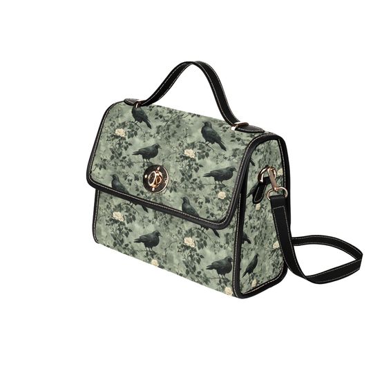 Discover Gothic Ravens & Ivory Roses Lock Bag | Dark Academia Crossbody