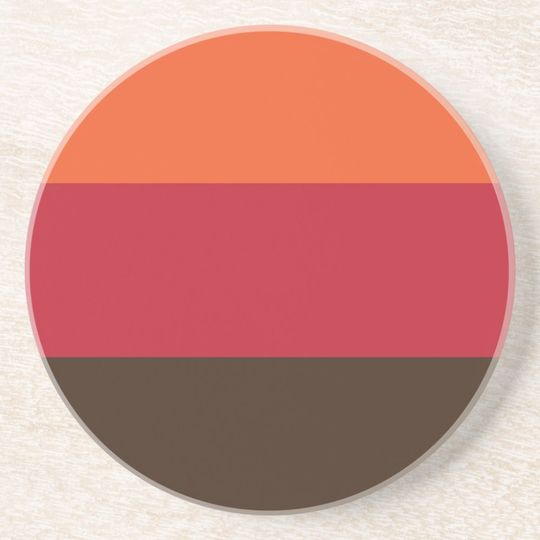 Discover 70s Retro 3 Striped Vintage Color Pattern Coaster