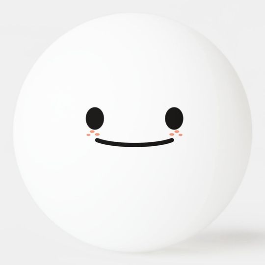Discover Kawaii Cute Funny Face. Emoji. Emoticon. Ping Pong Ball