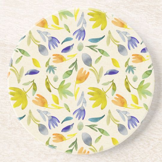 Discover Rustic Watercolor Floral Garden Botanical Coaster