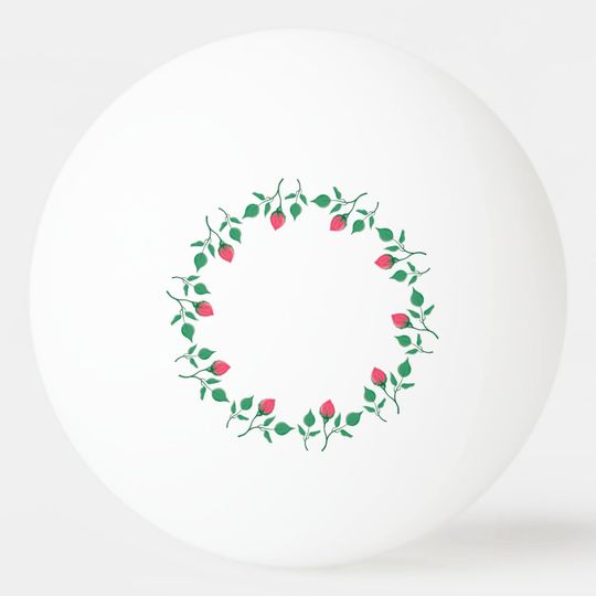 Discover Floral round frame with pink rose flowers Ping Pong Ball