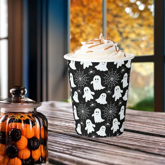 Discover Cute Ghosts | Spiders | Spider Webs Halloween Paper Cups