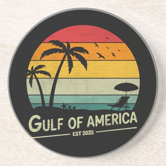Discover Gulf of America vintage American patriotic design Coaster