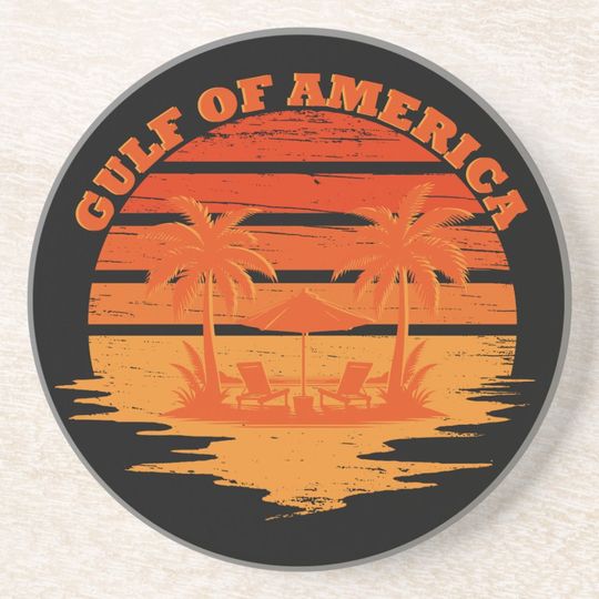 Discover Gulf of America vintage American patriotic design Coaster