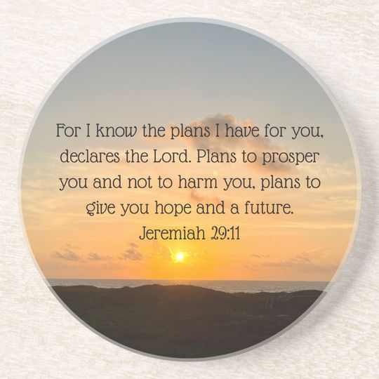 Discover Inspirational Bible Verse Jeremiah 29:11 Christian Coaster