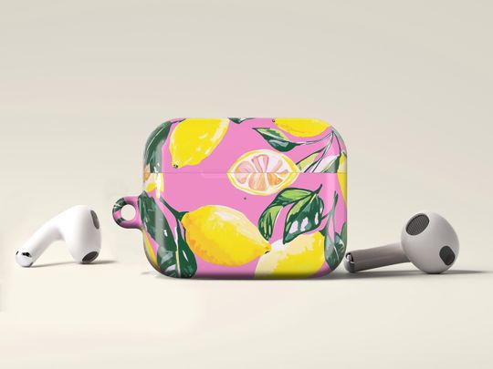 Discover Lemon Airpod Case, Pink Citrus Airpod Pro 2 Cover, Bright Fruit Airpod 3 Case, Airpod Pro 1 Gift for Her, Summer Vibes Durable Case 0031