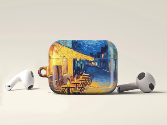 Discover Van Gogh Airpods Case, Cafe Terrace at Night Art, Starry Night Inspired Case,Artistic Airpods Cover Famous Painting Gift Art Lover Case00124