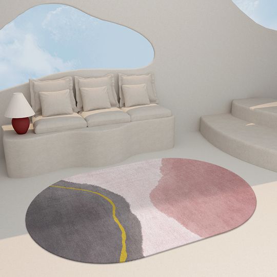 Discover Modern Oval Pink Carpets Girl Bedroom Decor Rug Cloakroom Lounge Rugs Living Room Decoration Large Area Carpet Entrance Mat