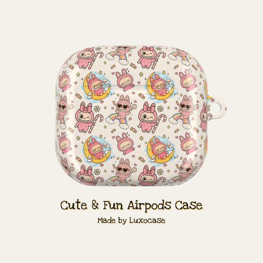 Discover Joyful Labubu Land Airpod AOP Airpods Case Cover