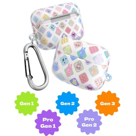 Discover Airpod case, labubu print, airpods pro case, airpods pro 2 case, gift for labubu lover, funny airpods case, bright unique airpod case