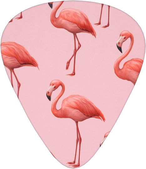 Discover Tropical Flamingo Pattern Guitar Picks, Abs Material, Assorted Thickness Set  For Versatile Play