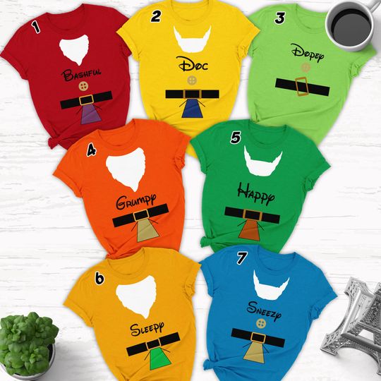 Discover Seven Dwarfs Grumpy Men Costume Matching Shirt, Halloween Costume Group