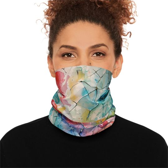 Discover Colorful Watercolor Neck Gaiter - Lightweight Fashion Accessory, Face Mask Scarves
