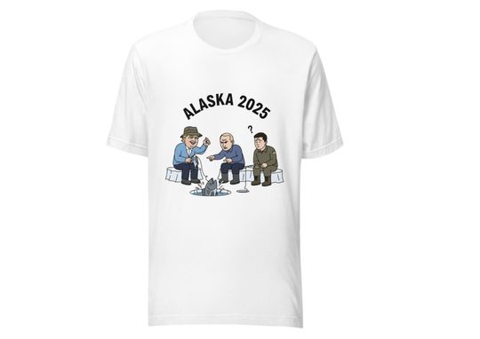 Discover Alaska 2025 Political T-Shirt | Funny Trump Putin Zelenskyy Ice Fishing Tee | Political Humour Graphic Shirt | Unique Gift