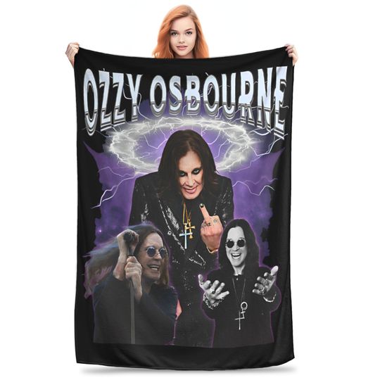Discover Black Sabbath Ozzy Osbourne Blanket Back To The Beginning Tour  Warm Soft Plush Bedding Throws For Flannel Bedspread Bed Cover