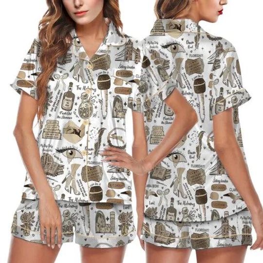 Discover Taylorr Swifts Song Lyrics Satin Pajamas Set