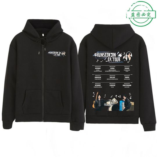 Discover Kpop Korean Jin RUNSEOKJIN EP TOUR 2025 Zipper Hoodies