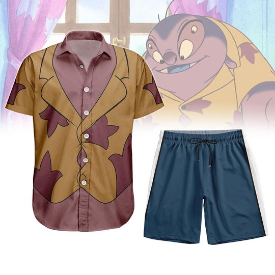 Discover Jumba Jookiba Costume Button Shirt, Men Shorts, Lilo And Stitchh Character Cosplay, Disneyyy Cartoon Hawaiian Shirt, Movie Halloween Gift