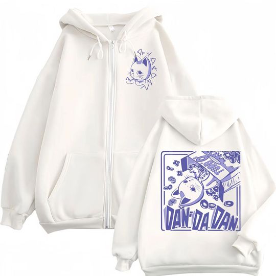 Discover Anime Dandadan Turbo Granny Double Sided Print Zipper Hoodie Japanese Manga Style Zip Up Sweatshirts Men Women Casual Pullovers