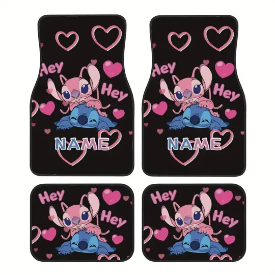 Discover Stitchh Star Baby Car Floor Mats Custom Text Disneyyy Gift For SUV Sedan And Truck