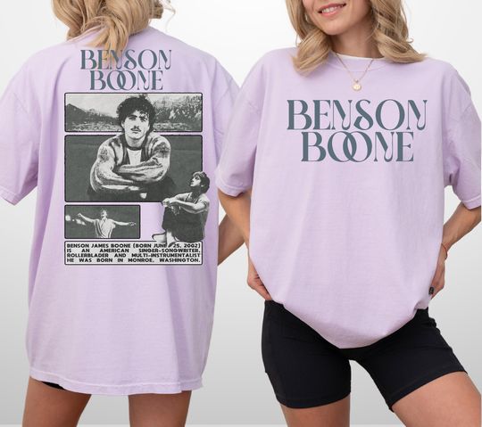 Discover Vintage Benson Boone  Comfort Colors Gift Shirt, 2-Sided Benson Boone Merch Shirt