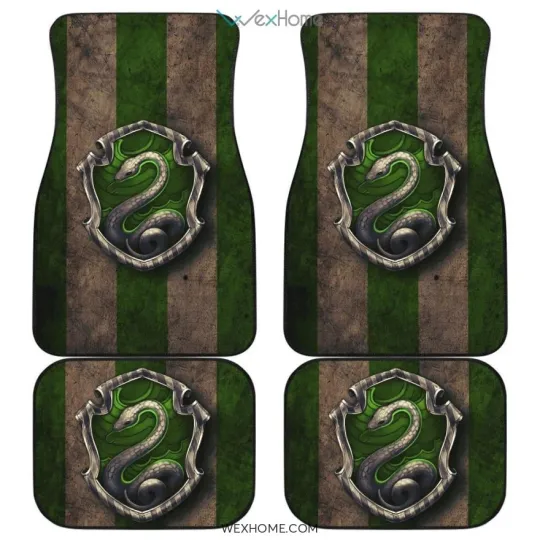 Discover Slytherin Logo Car Floor Mats Harry Potter Movie Fan Gift for Auto Decor