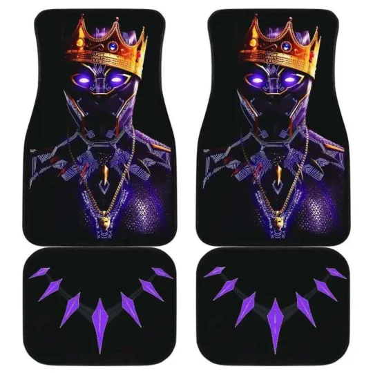 Discover Blackk Pantherr Car Floor Mats Non-Slip Universal Fit Superhero Auto Decor For