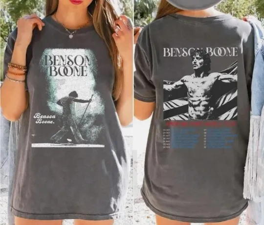 Discover Benson Boone World Tour 2025 Heart America Unisex T-Shirt Size S-4XL For Fans,