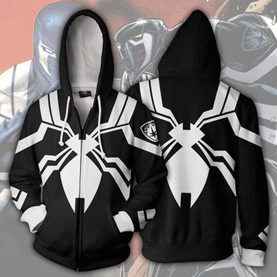 Discover Men Venom Cosplay Spider Hoodie Hooded Jacket Halloween Party Xmas Streetwear Sportwear Costume Coat