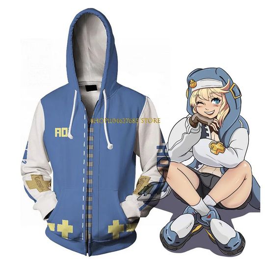 Discover Guilty Gear Bridget Cosplay Hoodie 3D Printed Hooded Sweatshirt Men Women Halloween Casual Streetwear Zip Up Jacket Coat