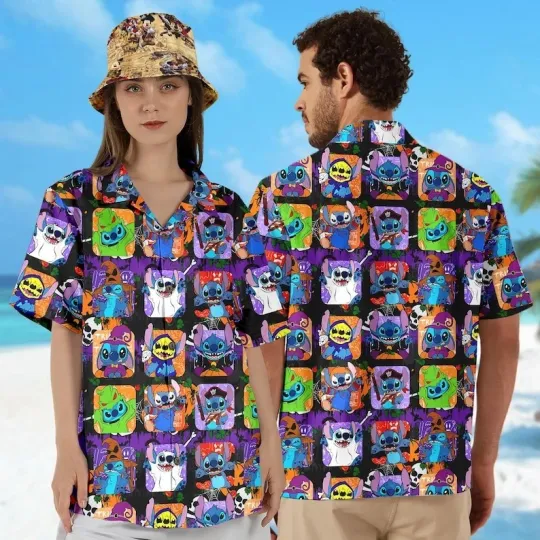 Discover Stitchh Halloween Hawaiian Shirt, Disneyyy Stitchh Hawaii Shirt, Disneyyy Halloween Tr