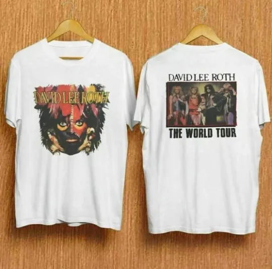 Discover Vintage David Lee Roth The World Tour 1986 Shirt