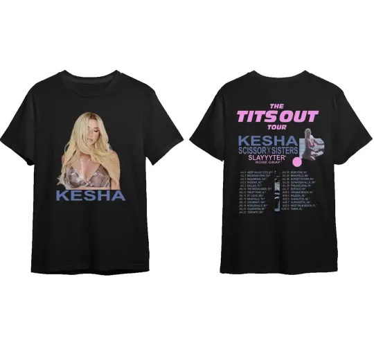 Discover Kesha 2025 Concert Shirt, 2025 Kesha The Tits Out Tour, Kesha Fan Gift Shirt