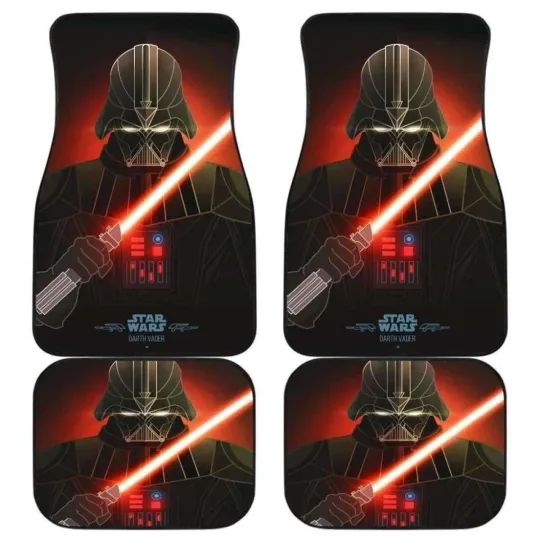 Discover Darthh Vaderr Starr Warss Car Floor Mats Non-Slip Universal Fit Red Theme Auto Decor