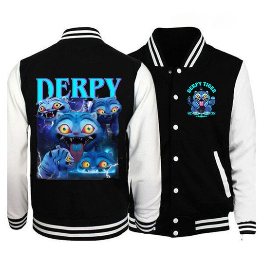 Discover KPop Demon Hunters Derpy Tiger Baseball Uniform Jacket Fashion Women Men Baseball Jackets