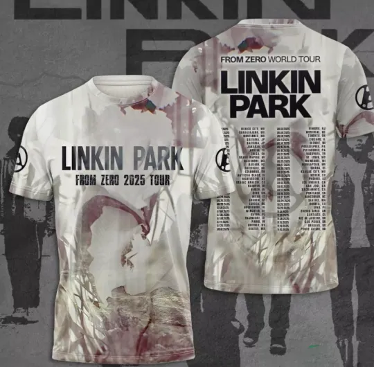 Discover Linkin Park 2025 Tour List Date AOP 3D T-Shirt