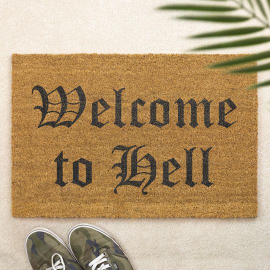 Discover Welcome to Hell Brush Door Mat Front Doormat First Home Couple's Gift