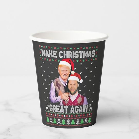 Discover Make Christmas Great Again Trump Vance Xmas  Paper Cups
