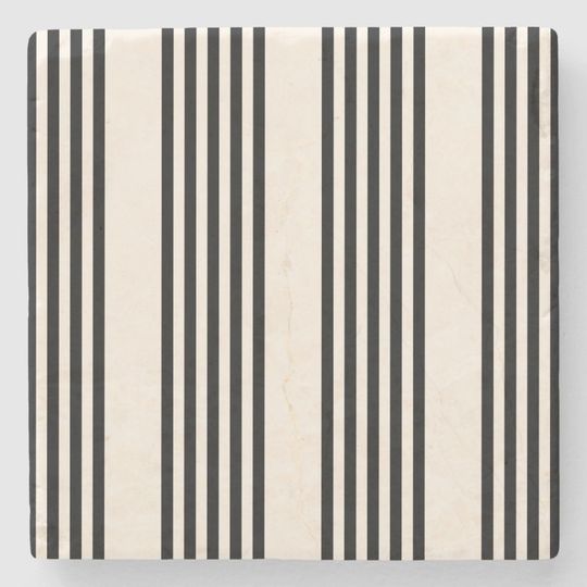 Discover Black and beige five stripe pattern stone coaster