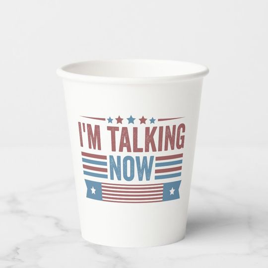 Discover I'm Talking Now Trump Kamala Presidential Debate Paper Cups