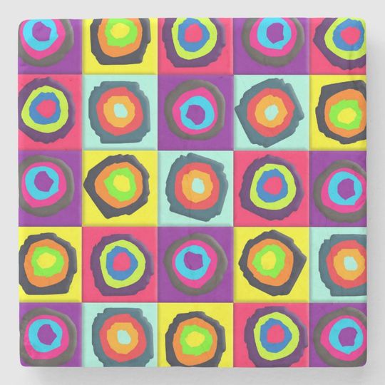 Discover circles pattern  stone coaster