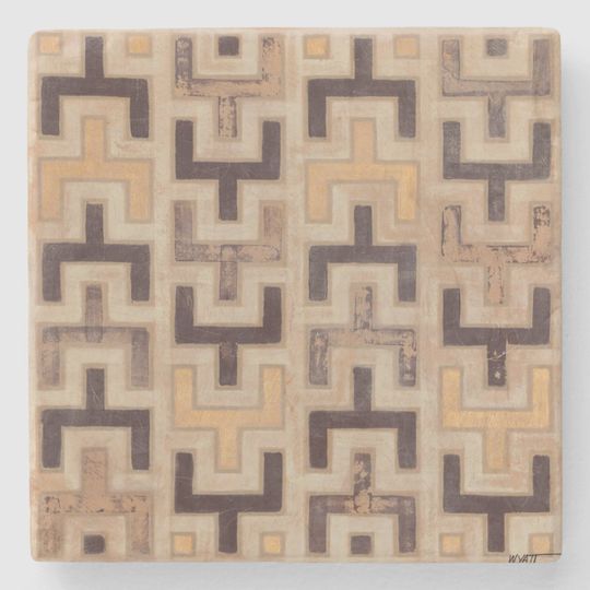 Discover Decorative African Mudcloth Pattern Stone Coaster