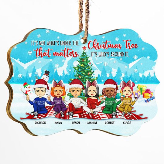 Discover          Best Friends Around The Christmas Tree - Christmas Gift For BFF Besties And Siblings - Personalized Custom Wooden Ornament       