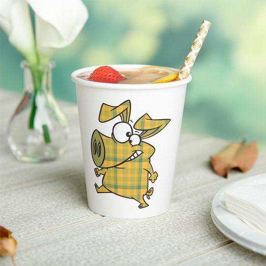 Discover Plaid Pig Paper Cups