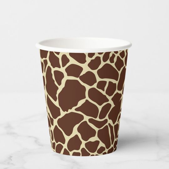 Discover Giraffe Print Party Paper Cups