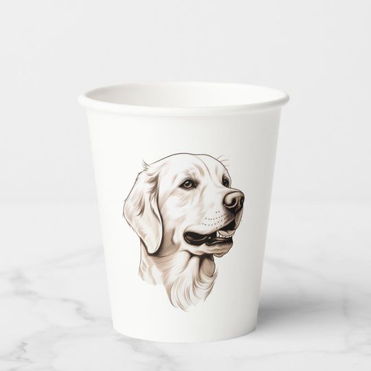 Discover Golden Retriever  2 Paper Cups