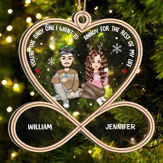 Discover          Christmas Couple You're The Only One - Gift For Couples - Personalized 2-Layered Mix Ornament       